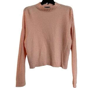 Forever 21 Peach Ribbed Crew Neck Sweater